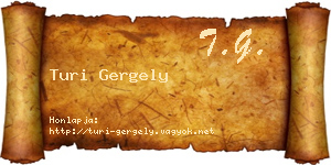 Turi Gergely névjegykártya